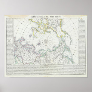 Poster Arctique, hémisphère Nord