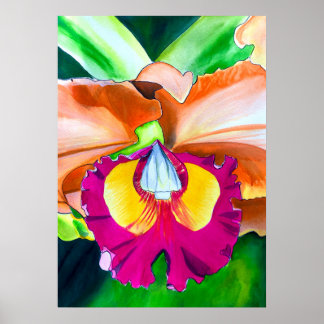 Poster Ardoise à fleurs colorées