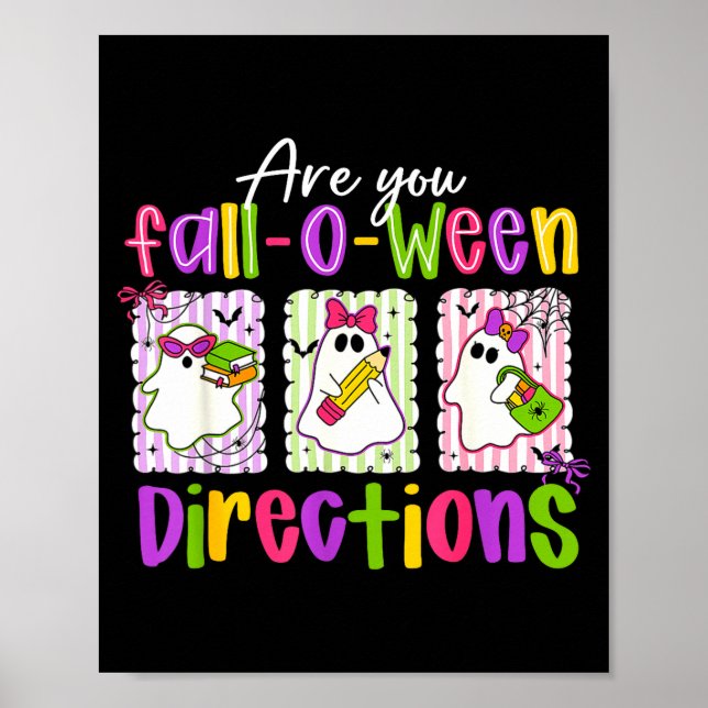 Poster Are You Fall-o-ween Directions Soky Cute Ghost Tea (Devant)