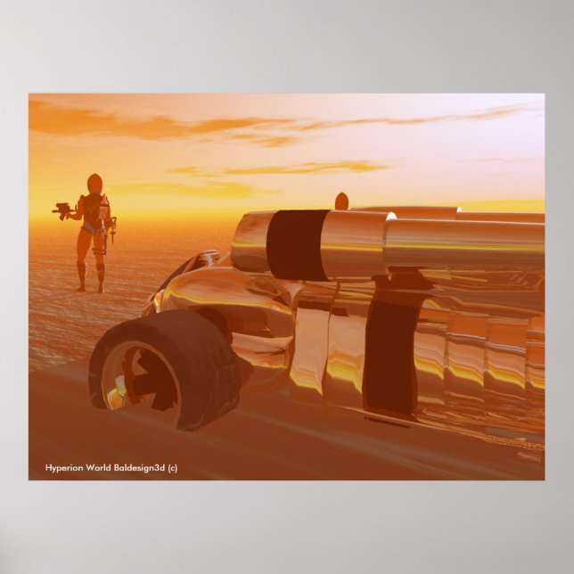 Poster ARES CYBORG, DÉSERT HYPERION, SCIENCE FICTION Scif (Devant)