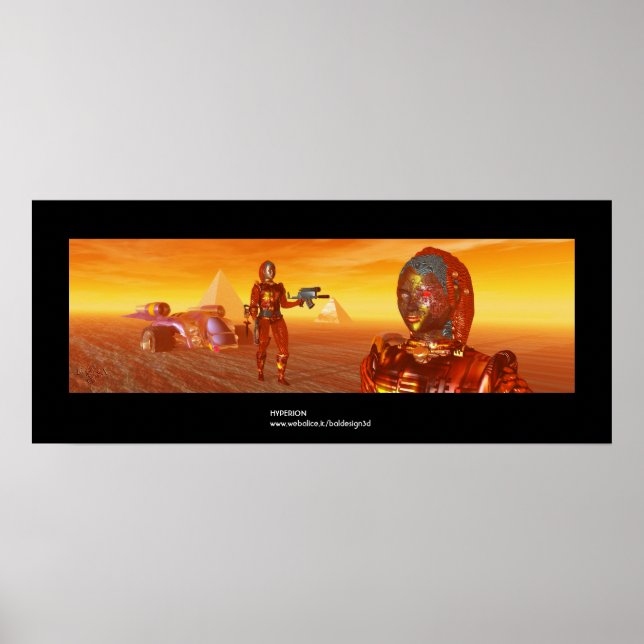 Poster ARES CYBORG, DÉSERT HYPERION, SCIENCE FICTION Scif (Devant)