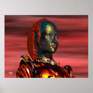 Poster ARES CYBORG PORTRAIT,COUCHER DE SOLEIL Science-fic