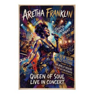 Poster Aretha Franklin Live à New York