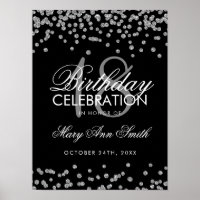 Argent 18e anniversaire Faux Parties scintillant C