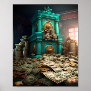 Poster Argent Richesse Prospérité Abondance Salle au trés
