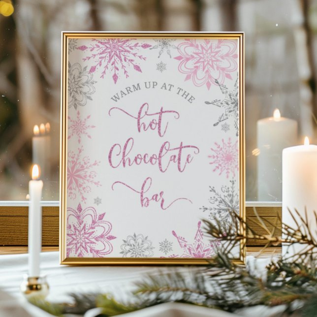 Poster Argent rose Réchauffez-vous à la barre de chocolat (Créateur téléchargé)