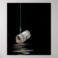 argent sur le hameçon de poisson