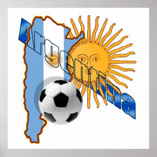 Poster Argentine Drapeau solaire carte Argentine cadeaux