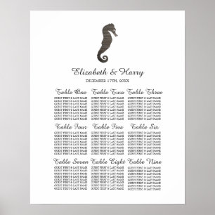Poster Argile Seahorse Beach Mariage Carte de siège