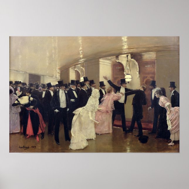 Poster Argument dans les couloirs de l'Opéra, 1889 (Devant)