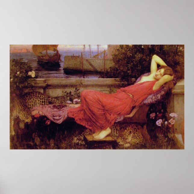 Poster Ariadne, par John William Waterhouse - 1898 (Devant)