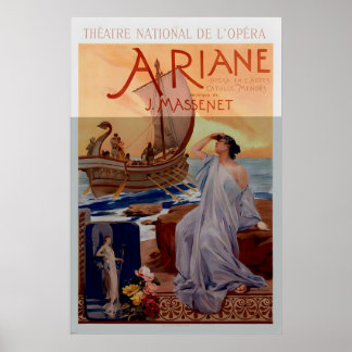 Poster Ariane Theatre National De L'Opera Vintage