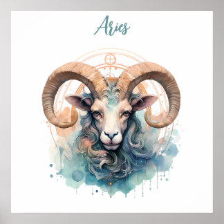 Poster Aries Astrologie signe zodiaque Aries dans waterco