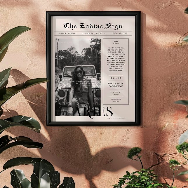 Poster Aries | Zodiac Astrologie Photo Journal (Créateur téléchargé)