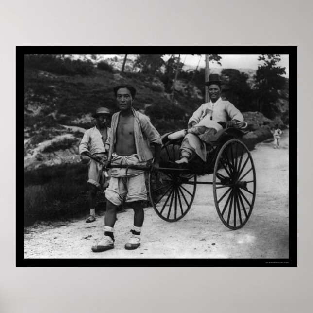 Poster Aristocrate Rickshaw coréen 1910 (Devant)