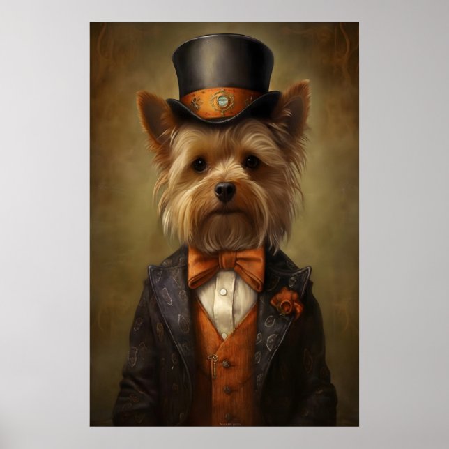 Poster Aristocratic Yorkshire Terrier Print, Renaissance (Devant)