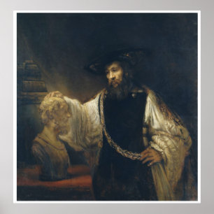 Poster Aristote avec un buste de Homère par Rembrandt