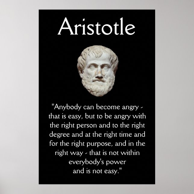 Poster Aristote - Citation De Gestion De La Colère (Devant)