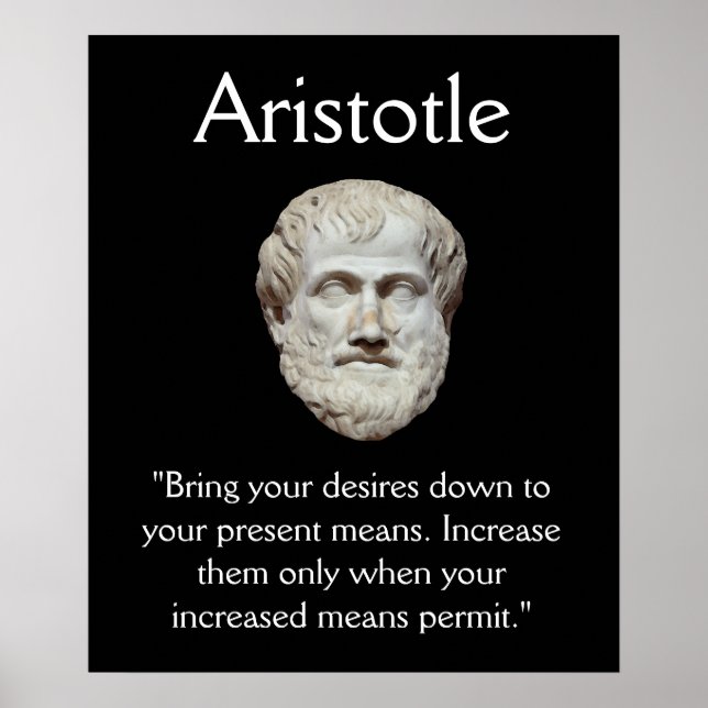 Poster Aristote - Contrôle de soi et Citation d'argent (Devant)