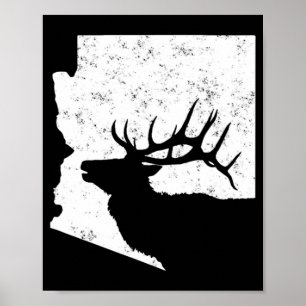 Poster Arizona Elk Chasse Bull Elk AZ Forme d'état