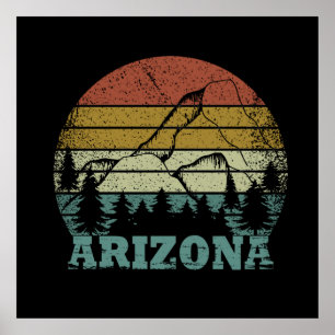 Poster arizona état coucher de soleil vintage paysage az