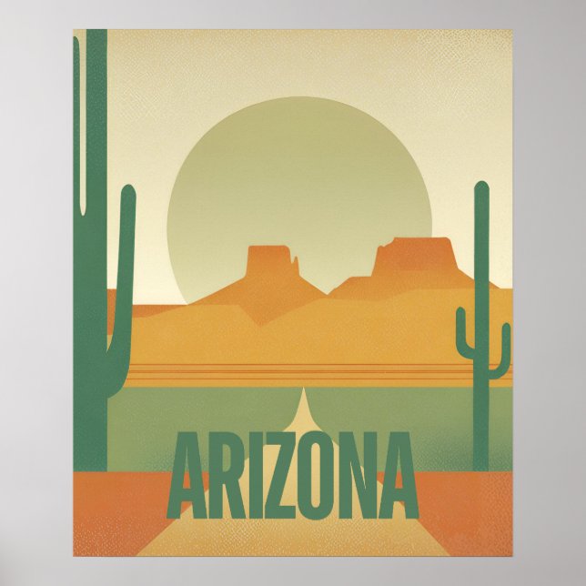 Poster Arizona Sunset - Paysage du désert (Devant)