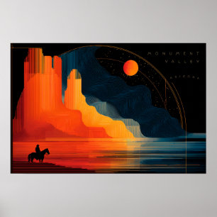 Poster Arizona, Vallée du Monument, Style minimaliste
