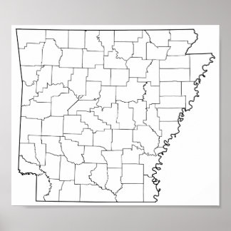 Poster Arkansas Comtés Blank Plan