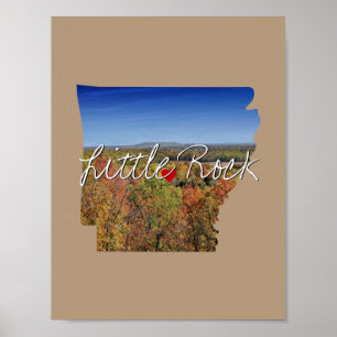 Poster Arkansas State Photo insert and town name