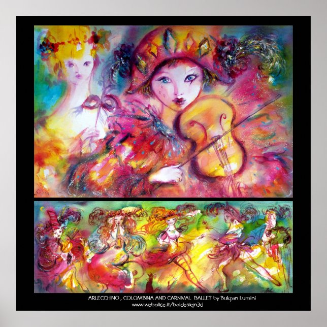 Poster Arlecchino, Colombina et Ballet du Carnaval (Devant)