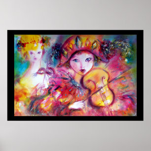 Poster Arlecchino et Colombina, taille colossale