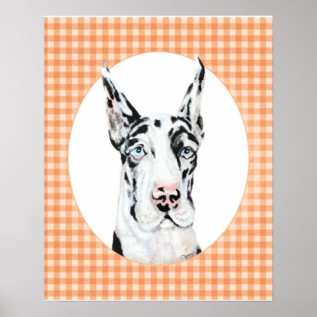 Poster Arlequin Pup Peach (Devant)