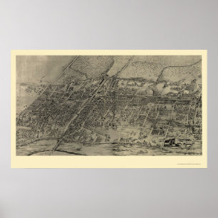 Poster Arlington, carte panoramique de NJ - 1907