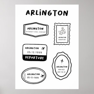 Poster Arlington - Collection de timbres de voyage   Mini