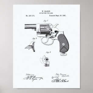 Poster Arme de police 1881 Art de brevet - Livre blanc