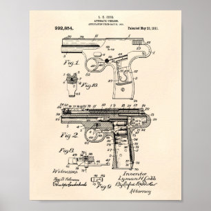 Poster Arme de police 1911 Brevet Art - Vieux Poivre