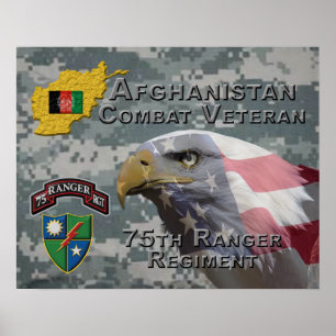 Poster Armée afghane de combat 75e régiment de Rangers