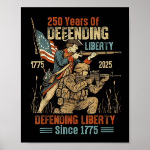 Poster Armée américaine 250e anniversaire Défendre la lib