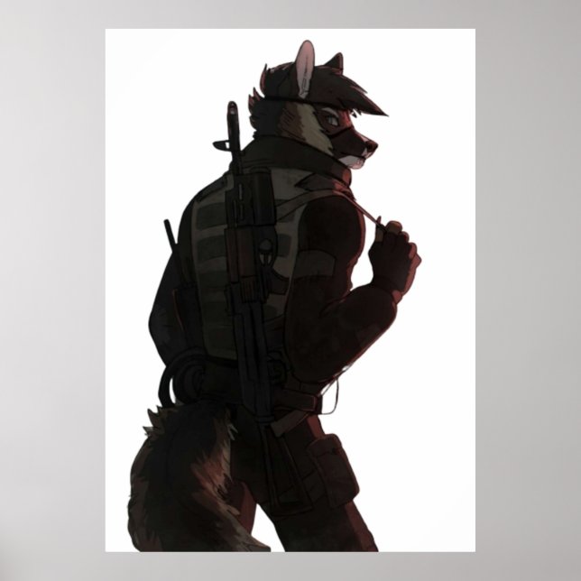 Poster Armée du loup furry (Devant)