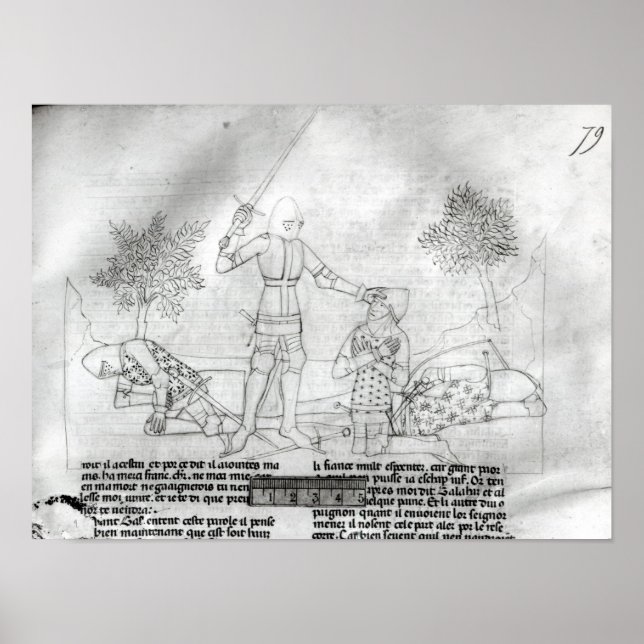 Poster Armer un chevalier sur un champ de bataille (Devant)