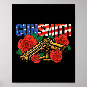 Poster Armes à feu Américain Patriote Drapeau Usa Style R