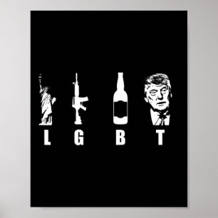 Poster Armes à feu Bière Trump 2020 - Trump Pence Maga