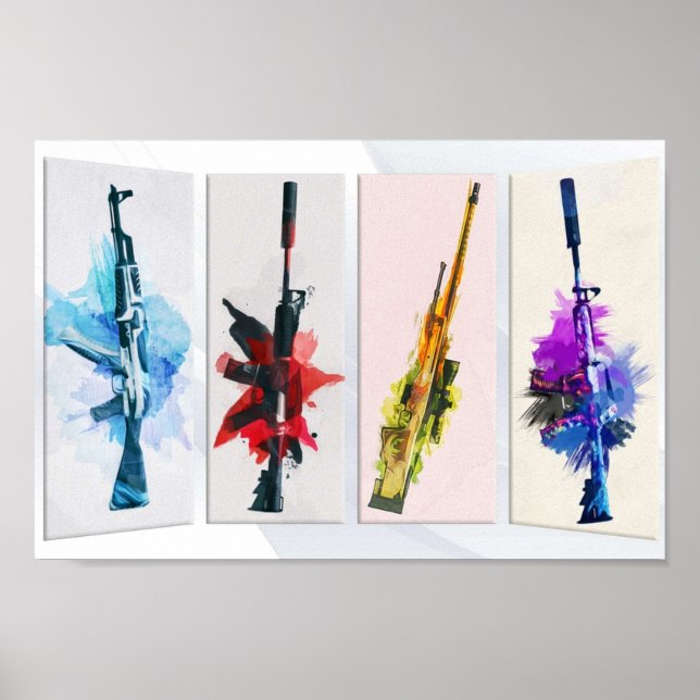 Poster Armes CSGO Watercolor (Devant)