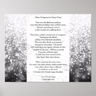 Poster Armes silencieuses pour des guerres tranquilles. P