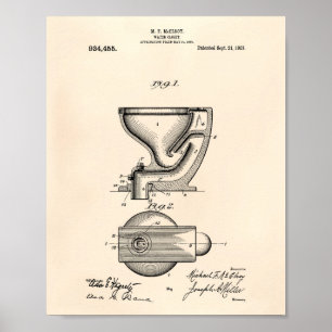 Poster Armoire à eau 1909 Brevet Art Vieux Poivre