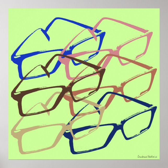 Poster Armoire Lunettes de sécurité de travail rétro (Devant)