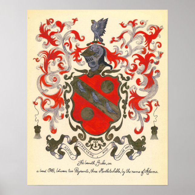 Poster Armoiries d'Adams (16 po x 20 po) (Devant)