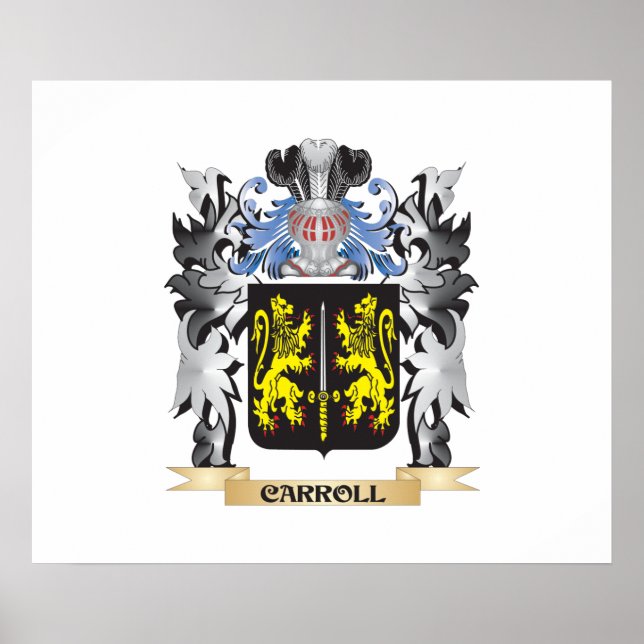 Poster Armoiries de Carroll - Armoiries de famille (Devant)
