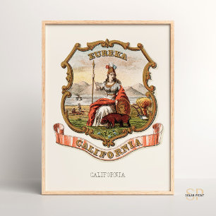 Poster Armoiries de Henry Mitchell California State 1876