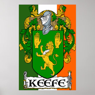 Poster Armoiries de Keefe Drapeau irlandais Imprimer